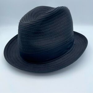 Vintage Crushable Reemay Black Fabric Fedora 7 1/8